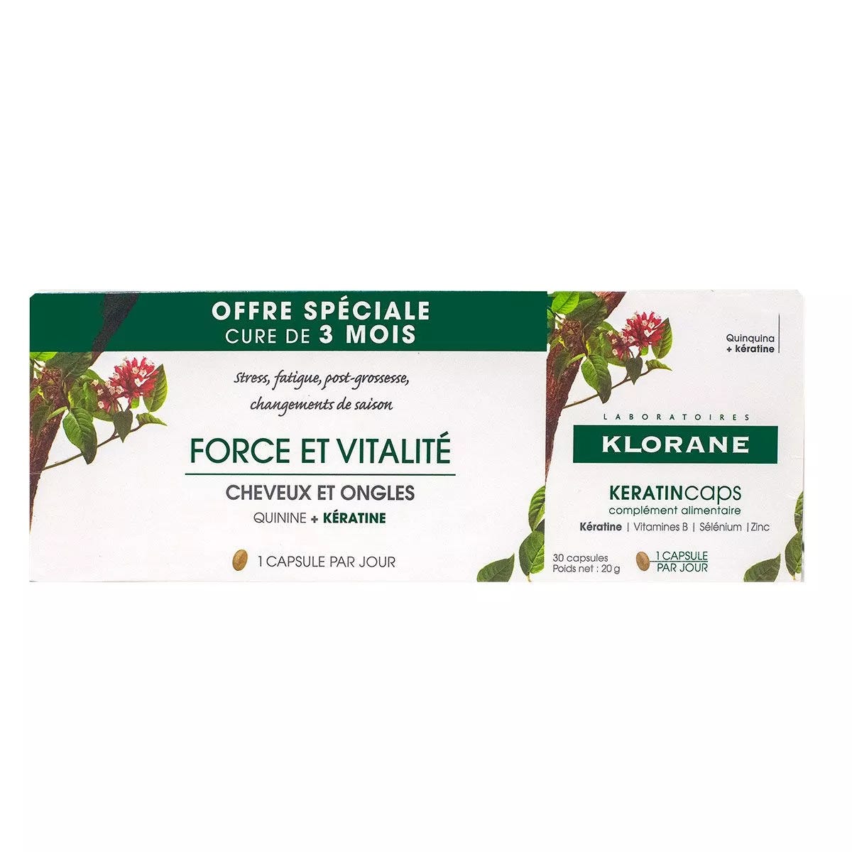 KERATIN CAPS - Force et Vitalité - Cheveux et Ongles, 3x30 Capsules 
