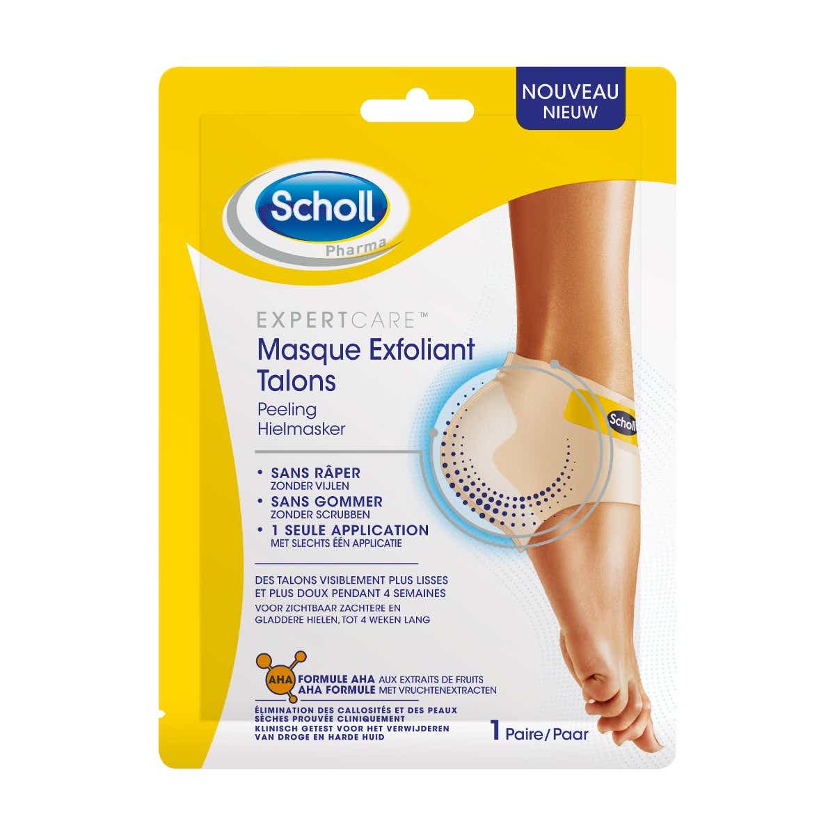 EXPERT CARE Masque Exfoliant Talons 1 Paire Scholl