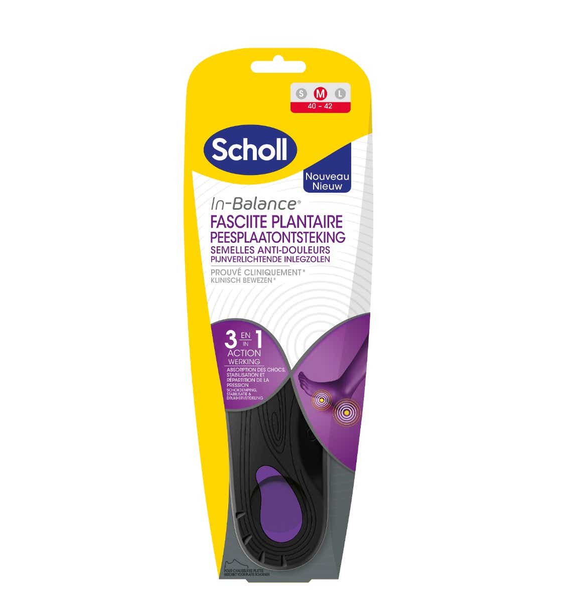 IN BALANCE Semelles Anti Douleurs Fasciite Plantaire Taille M